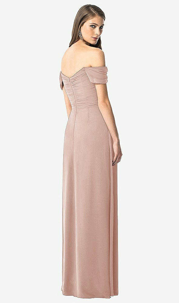 Back View - Toasted Sugar Off-the-Shoulder Ruched Chiffon Maxi Dress - Alessia