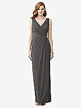 Front View Thumbnail - Caviar Gray Sleeveless Draped Faux Wrap Maxi Dress - Dahlia