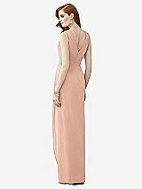 Rear View Thumbnail - Pale Peach Sleeveless Draped Faux Wrap Maxi Dress - Dahlia