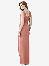 Rear View Thumbnail - Desert Rose Sleeveless Draped Faux Wrap Maxi Dress - Dahlia