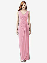 Front View Thumbnail - Peony Pink Sleeveless Draped Faux Wrap Maxi Dress - Dahlia