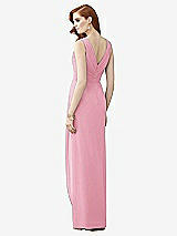 Rear View Thumbnail - Peony Pink Sleeveless Draped Faux Wrap Maxi Dress - Dahlia