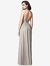 Rear View Thumbnail - Taupe Ruched Halter Open-Back Maxi Dress - Jada