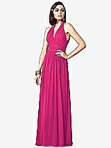 Front View Thumbnail - Think Pink Ruched Halter Open-Back Maxi Dress - Jada