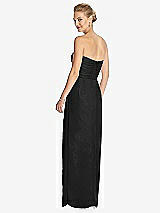 Rear View Thumbnail - Black Strapless Draped Chiffon Maxi Dress - Lila
