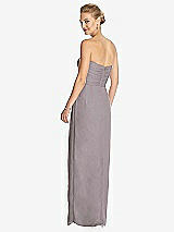 Rear View Thumbnail - Cashmere Gray Strapless Draped Chiffon Maxi Dress - Lila