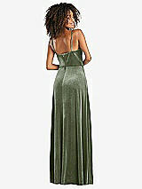 Rear View Thumbnail - Sage Bustier Velvet Maxi Dress with Pockets