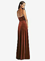 Rear View Thumbnail - Auburn Moon Velvet Wrap Maxi Dress with Pockets