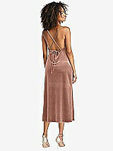 Rear View Thumbnail - Tawny Rose Cowl-Neck Convertible Velvet Midi Slip Dress - Isa