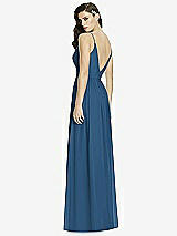Rear View Thumbnail - Dusk Blue Deep V-Back Shirred Maxi Dress - Ensley