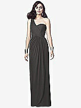 Alt View 1 Thumbnail - Caviar Gray One-Shoulder Draped Maxi Dress with Front Slit - Aeryn