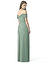 Rear View Thumbnail - Seagrass Off-the-Shoulder Ruched Chiffon Maxi Dress - Alessia