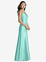 Side View Thumbnail - Coastal Pleated Bodice Open-Back Maxi Dress with Pockets