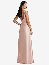 Rear View Thumbnail - Toasted Sugar Pleated Bodice Open-Back Maxi Dress with Pockets