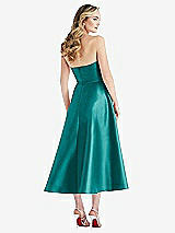 Rear View Thumbnail - Jade Strapless Bow-Waist Full Skirt Satin Midi Dress