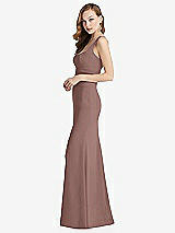 Side View Thumbnail - Sienna Wide Strap Notch Empire Waist Dress with Front Slit