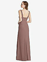 Rear View Thumbnail - Sienna Wide Strap Notch Empire Waist Dress with Front Slit