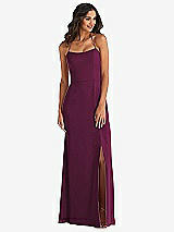Front View Thumbnail - Ruby Spaghetti Strap Tie Halter Backless Trumpet Gown