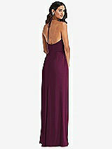 Rear View Thumbnail - Ruby Spaghetti Strap Tie Halter Backless Trumpet Gown