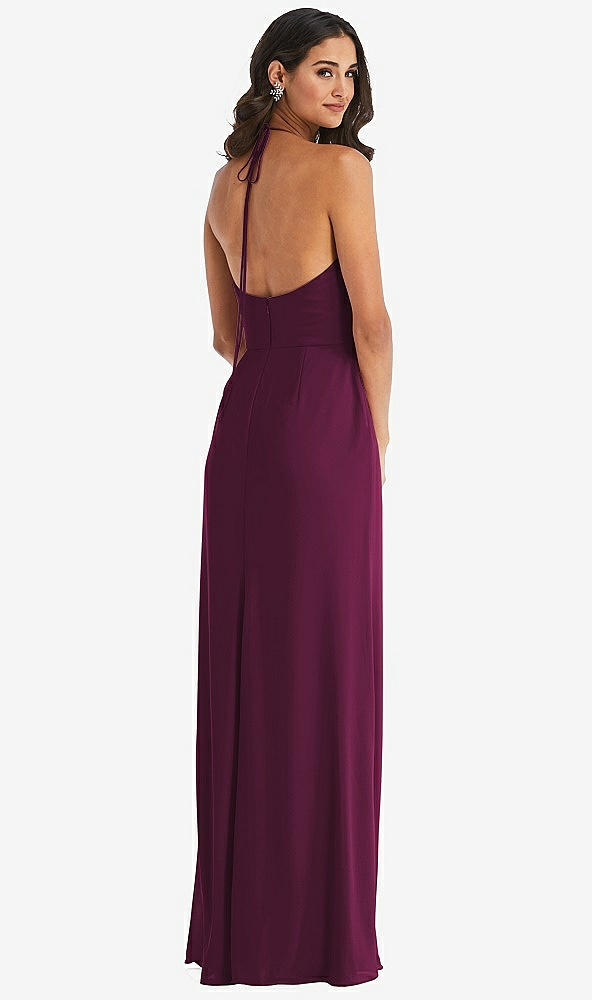 Back View - Ruby Spaghetti Strap Tie Halter Backless Trumpet Gown