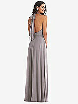 Alt View 4 Thumbnail - Cashmere Gray High Neck Halter Backless Maxi Dress