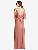 Rear View Thumbnail - Desert Rose Convertible Cold-Shoulder Draped Wrap Maxi Dress