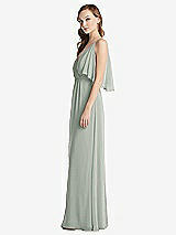 Alt View 2 Thumbnail - Willow Green Convertible Cold-Shoulder Draped Wrap Maxi Dress
