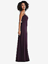 Side View Thumbnail - Aubergine Tie-Back Cutout Maxi Dress with Front Slit
