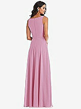 Alt View 5 Thumbnail - Powder Pink Deep V-Neck Chiffon Maxi Dress
