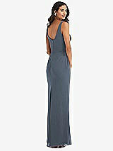 Rear View Thumbnail - Silverstone Scoop Neck Open-Back Trumpet Gown
