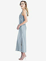 Side View Thumbnail - Mist One-Shoulder Asymmetrical Midi Slip Dress