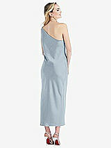 Rear View Thumbnail - Mist One-Shoulder Asymmetrical Midi Slip Dress