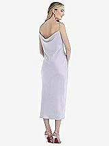 Rear View Thumbnail - Silver Dove Asymmetrical One-Shoulder Cowl Midi Slip Dress