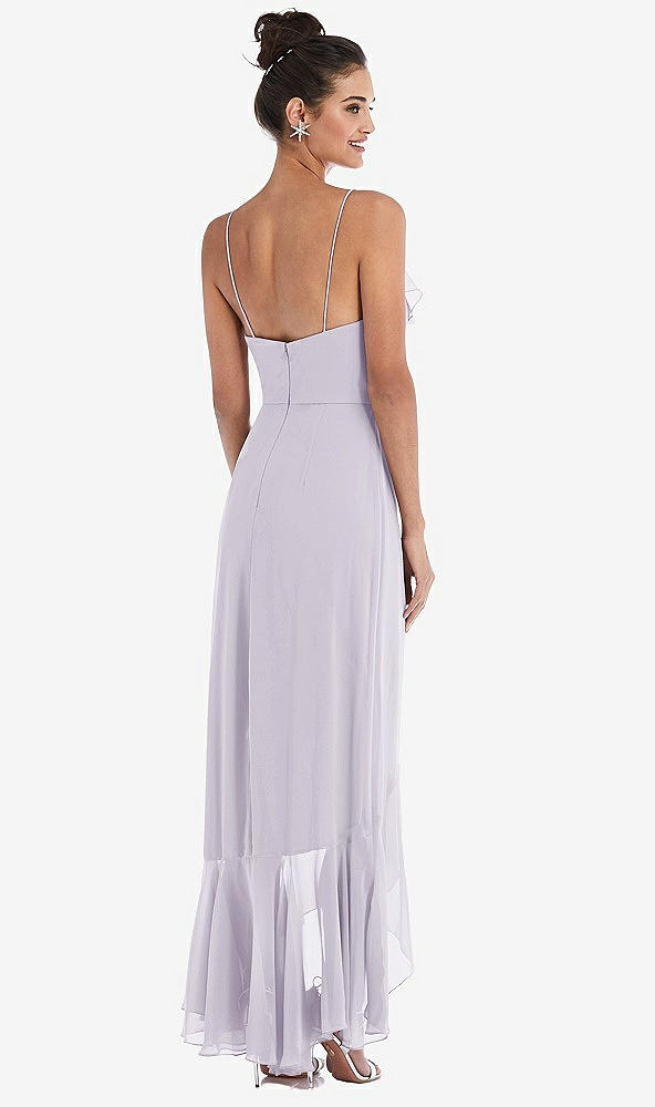 Back View - Moondance Ruffle-Trimmed V-Neck High Low Wrap Dress