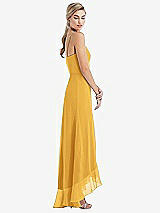 Side View Thumbnail - NYC Yellow Scoop Neck Ruffle-Trimmed High Low Maxi Dress