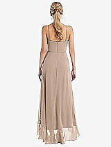 Rear View Thumbnail - Topaz Scoop Neck Ruffle-Trimmed High Low Maxi Dress