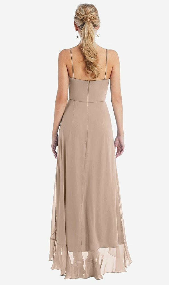 Back View - Topaz Scoop Neck Ruffle-Trimmed High Low Maxi Dress