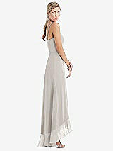 Side View Thumbnail - Oyster Scoop Neck Ruffle-Trimmed High Low Maxi Dress