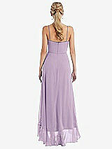 Rear View Thumbnail - Pale Purple Scoop Neck Ruffle-Trimmed High Low Maxi Dress