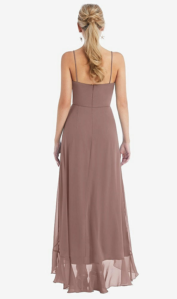 Back View - Sienna Scoop Neck Ruffle-Trimmed High Low Maxi Dress