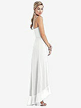 Side View Thumbnail - White Scoop Neck Ruffle-Trimmed High Low Maxi Dress