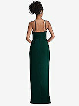 Rear View Thumbnail - Evergreen Halter Draped Tulip Skirt Maxi Dress