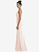 Side View Thumbnail - Blush Open-Back High-Neck Halter Trumpet Gown