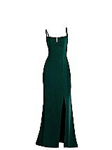 Alt View 1 Thumbnail - Evergreen Notch Crepe Trumpet Gown with Front Slit