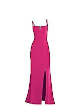 Alt View 1 Thumbnail - Think Pink Notch Crepe Trumpet Gown with Front Slit