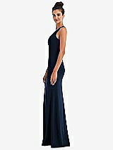 Side View Thumbnail - Midnight Navy Criss-Cross Cutout Back Maxi Dress with Front Slit