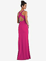 Front View Thumbnail - Think Pink Criss-Cross Cutout Back Maxi Dress with Front Slit