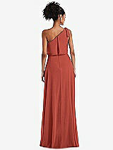 Rear View Thumbnail - Amber Sunset One-Shoulder Bow Blouson Bodice Maxi Dress
