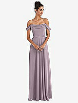 Front View Thumbnail - Lilac Dusk Off-the-Shoulder Draped Neckline Maxi Dress