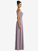 Side View Thumbnail - Lilac Dusk Off-the-Shoulder Draped Neckline Maxi Dress